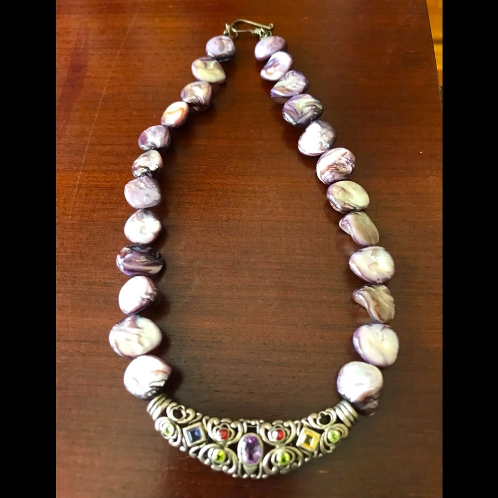 Purple gemstone necklace